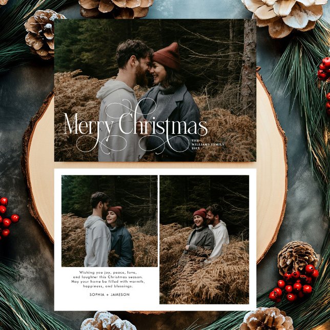 Moderne frohe Weihnachten Trendy Foto Familie (Von Creator hochgeladen)