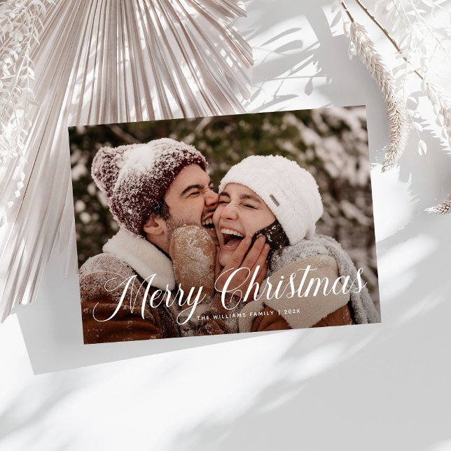 Moderne frohe Weihnachten Trendy One Foto Familie (Von Creator hochgeladen)