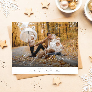 Moderne frohe Weihnachten und Glück Neujahr 4 Foto