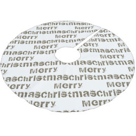 Moderne frohe Weihnachten Weißer Urlaub Polyester Weihnachtsbaumdecke