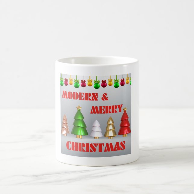 Moderne frohe Weihnachts-Tasse - Festivals Design Kaffeetasse (Mittel)