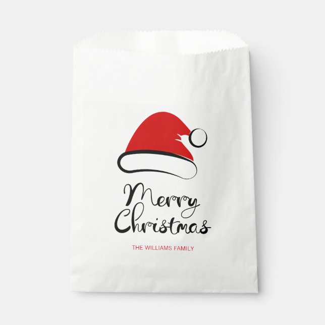 Moderne frohe Weihnachts-Weihnachtsmannmütze Gefal Geschenktütchen (Vorderseite)