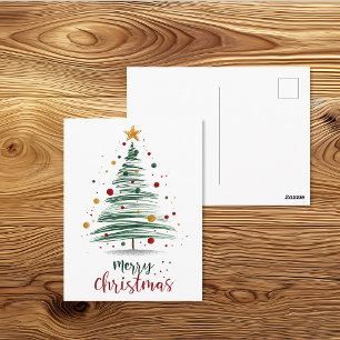 Moderne Frohe Weihnachtsbaum-Illustration Postkarte