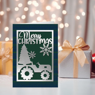 Moderne Frohe Weihnachtsbaumfarm Faux-Papierkunst