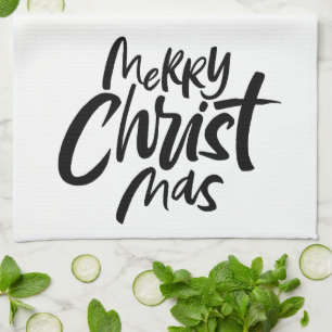 Moderne frohe Weihnachtsbriefe Christlich Geschirrtuch