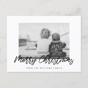 Moderne frohe Weihnachtsfamilie Foto Postkarte