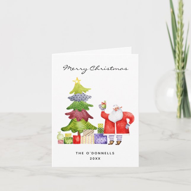 Moderne frohe Weihnachtsfeier Weihnachtsfeiertag Feiertagskarte (Vorderseite)