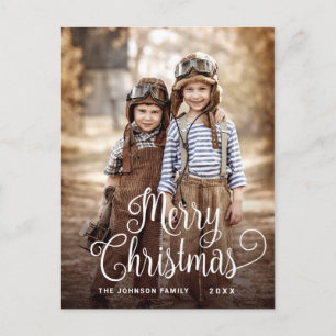 Moderne frohe Weihnachtsfeiertage FOTO Gruß Postkarte