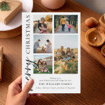 Moderne frohe Weihnachtsfoto Collage Feiertagskarte<br><div class="desc">Frohe Weihnachten ! Senden Sie Ihre herzlichen Wünsche an Freunde und Familie in dieser Ferienzeit mit einer individuell gestaltbaren Weihnachtskarte mit moderner Typografie aus dem Foto. Personalisieren Sie Ihre persönlichen Fotos,  Namen,  Jahr und andere Details. Diese minimale Weihnachtskarte ist auch in anderen Farben und mit einem Karton erhältlich.</div>