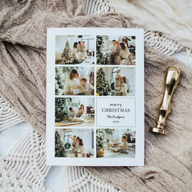 Moderne frohe Weihnachtsfoto Collage Feiertagskarte (Von Creator hochgeladen)