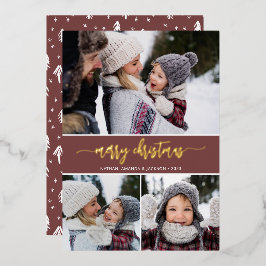 Moderne frohe Weihnachtsfoto Collage Folien Feiertagskarte