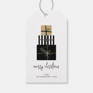 Moderne frohe Weihnachtsgeschenke Urlaub Geschenkanhänger