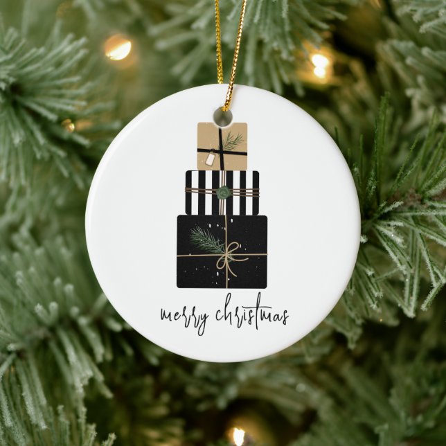 Moderne frohe Weihnachtsgeschenke Urlaub Keramik Ornament (Baum)