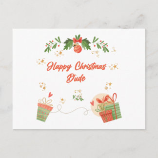 Moderne frohe Weihnachtskarte für den Kumpel mit f Postkarte