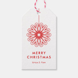 Moderne frohe Weihnachtsminimalisten floralistisch Geschenkanhänger