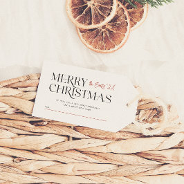 Moderne frohe Weihnachtstypografie Custom Family Geschenkanhänger