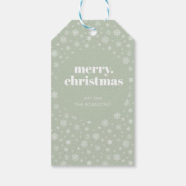 Moderne frohe Weihnachtszeit Grün Winter Muster Geschenkanhänger