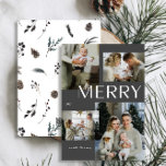 Moderne frohe Winter 4 Foto Black Watercolor Xmas Feiertagskarte<br><div class="desc">Dieses Jahr lass deinen Freunden und der Familie wissen, dass dir die moderne frohe Winter 4 Foto Black Watercolor Weihnachtskarte von Xmas wichtig ist. Es ist nicht nur stilvoll und modern, sondern bietet auch genug Platz, um vier der beliebtesten Erinnerungen aus dem vergangenen Jahr zu besichtigen. Das Design ist sauber...</div>