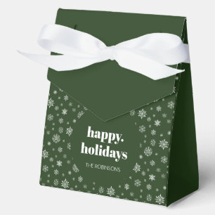 Moderne Fröhliche Ferien Grüne Schneeflocken Muste Geschenkschachtel