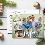 Moderne, fröhliche, handgeschriebene FotoCollage Postkarte<br><div class="desc">Feiern Sie die Saison mit dieser lustigen Postkarte mit 4 Ihrer Fotos und dem Wort "Freude" auf der Vorderseite und Ihrer individuellen Note auf der Rückseite. Oder, wenn Sie möchten, löschen Sie die typisierte Notiz auf der Rückseite und schreiben Sie jede Postkarte einzeln. Fügen Sie Ihre Adresse für einfaches Mailen...</div>