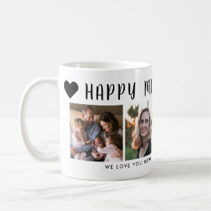 Moderne fröhliche Mutter Tag Mama Herz Foto Grid Kaffeetasse