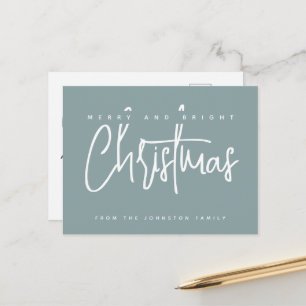 Moderne fröhliche und helle Weihnachten einfache S Postkarte
