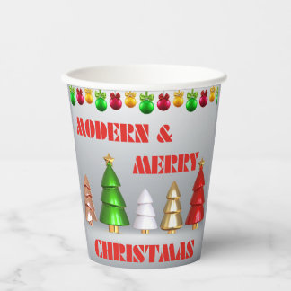 Moderne, fröhliche Weihnachtscremes - Urlaubsplanu Pappbecher