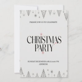 Moderne, fröhliche Weihnachtsfeier-Party Einladung