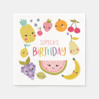 Moderne Früchte zum Geburtstag Napkins