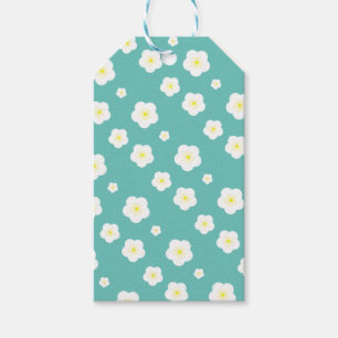 Moderne Frühlings-aqua-Verlauf gelbes Flora-Muster Geschenkanhänger