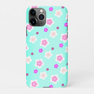 Moderne Frühlingsaqua Gefälle lila Flora Muster iPhone 11Pro Hülle