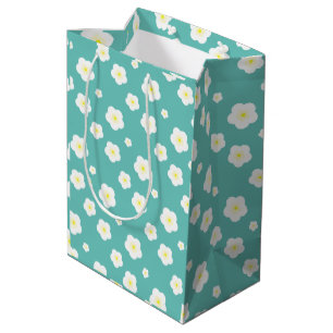 Moderne Frühlingsaqua Gefälle lila Flora Muster Mittlere Geschenktüte