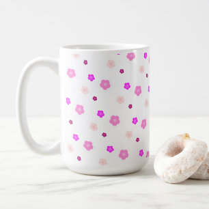 Moderne Frühlingsaqua lila Blumenmuster Kaffeetasse