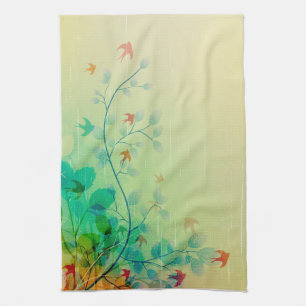 Moderne Frühlingsblumen Abstrakte Kunst Küchentuch