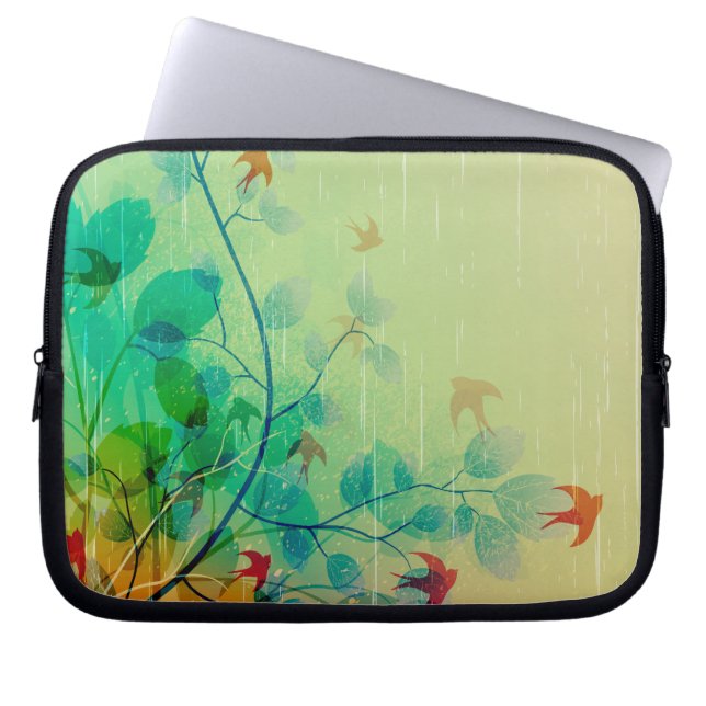 Moderne Frühlingsblumen Abstrakte Kunst Laptopschutzhülle (Vorderseite)