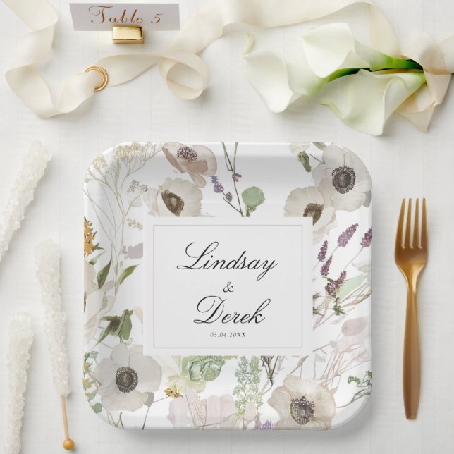 Moderne Frühlingshochzeitsbegrüßung Pappteller (Hochzeit)