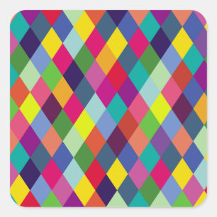 Moderne Frühlingsmuster Mode bunt - Hipster Quadratischer Aufkleber