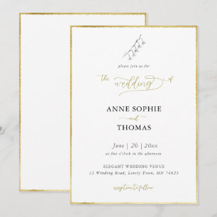 Moderne Frühlingssonne des Tals BW GoldWedding Einladung