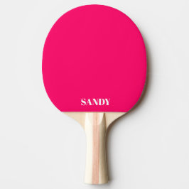 Moderne Fuchsia- und weiße Monogramm-Name Tischtennis Schläger