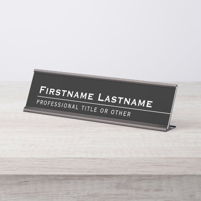 Moderne Führungskraft Name und Titel Schreibtisch  Schreibtischnamensplakette (Vorderseite )