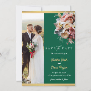 Moderne Full Foto Doppelseitige Save the Date-Kart Date
