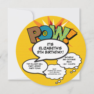 Moderne Fun Birthday Party Sprechblasen Einladung