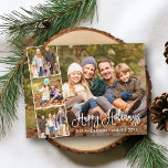 Moderne Fun Calligraphy Happy Holidays 4 Foto Postkarte<br><div class="desc">Modern Fun Calligraphy Script Happy Holidays Familie 4 Foto Postkarte</div>