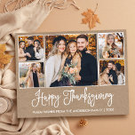 Moderne Fun Calligraphy Kraft 5 Fotos Erntedank Postkarte<br><div class="desc">Moderne Fun Kalligrafie Drehbuch glücklich Thanksgiving Familie 5 Foto Kraft Postkarte</div>