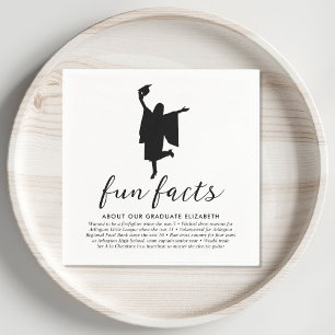 Moderne Fun Facts Graduation Party Serviette