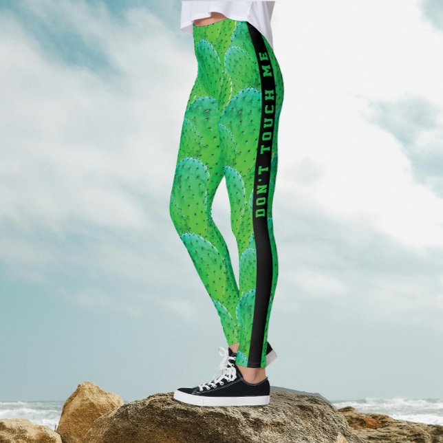 Moderne Fun Touch Grüne Wüste Kaktus Muster Leggings (Von Creator hochgeladen)