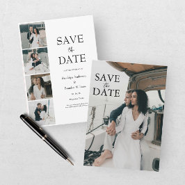 Moderne Fünf-Foto-Save-the-Date-Karte Save The Date
