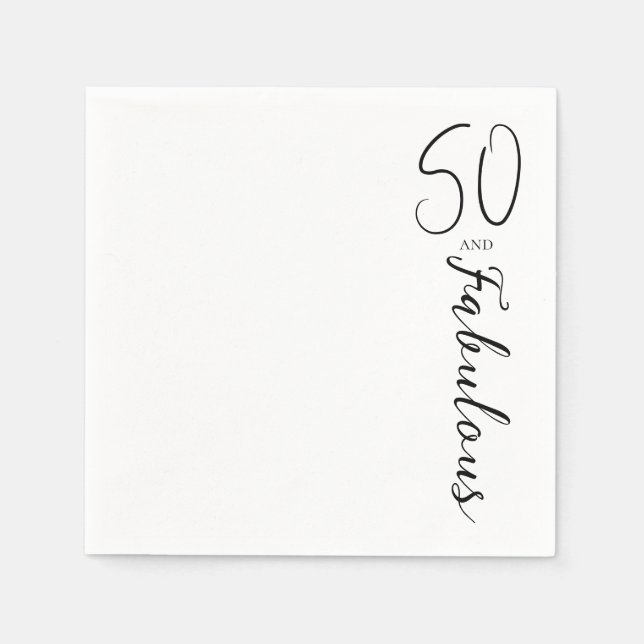 Moderne Fünfzig und fantastisch Fette 50. Geburtst Serviette (Vorderseite)