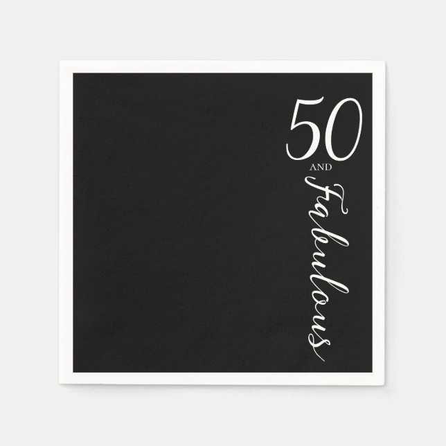 Moderne Fünfzig und Fantastisch Fette 50. Geburtst Serviette (Vorderseite)