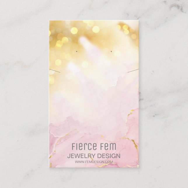 Moderne Funkelnd Schmuck- und Pink-Schmuckkarte Visitenkarte (Vorderseite)